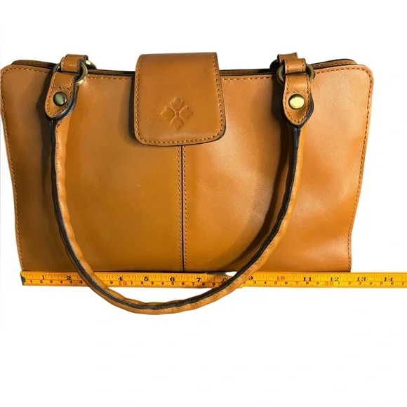 Patricia Nash Tan Leather Satchel Bag Butter Smooth Staple Western - Picture 12 of 14